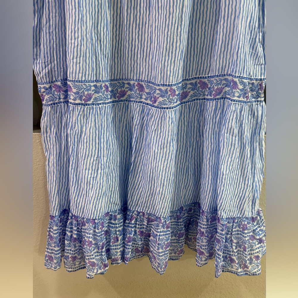 NWT Women's Vineyard Vines border print Bayside blue midi dress! Size large - Picture 5 of 6
